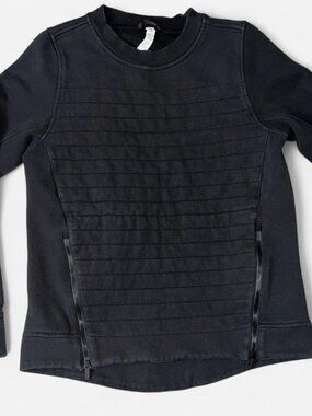 Lululemon Fleece Be True Crew Sweatshirt Womens Size XS Black Athletic Wear Gym